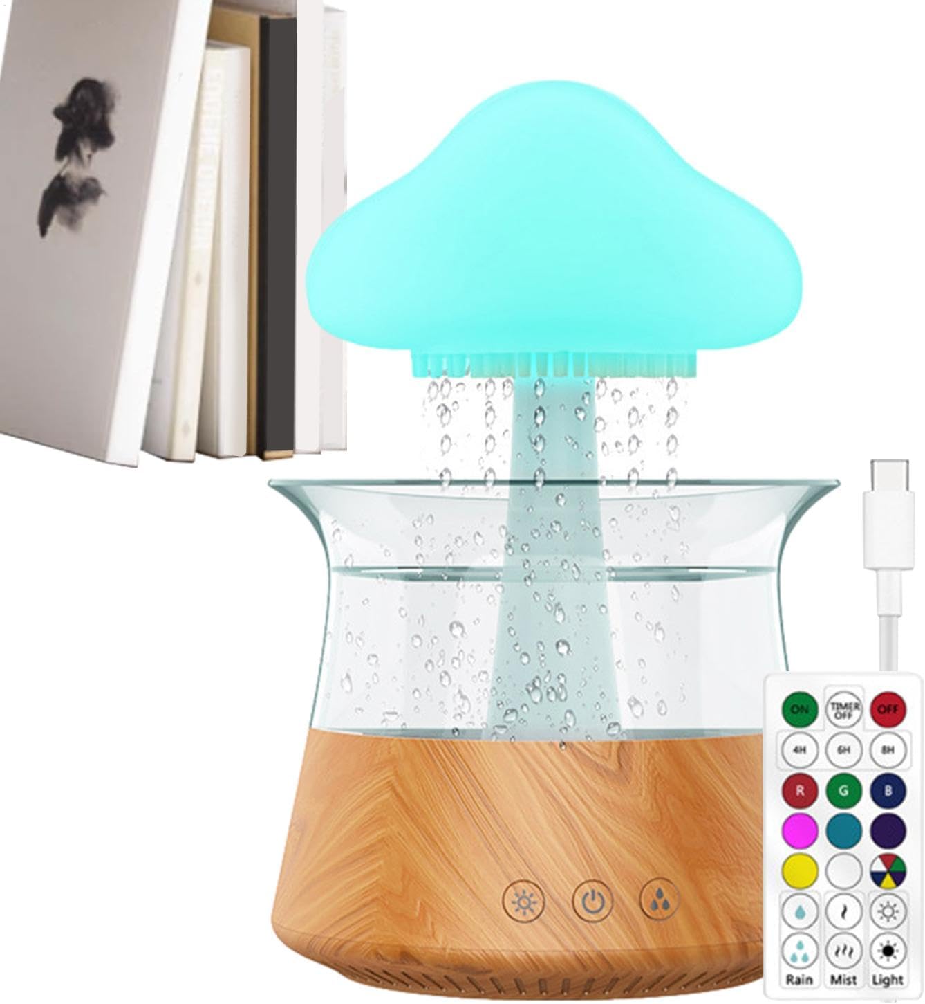 VITSRISEA CLUB ENDIFFUSOR WITH RAID-TIGHT AIR HUMIDIFIER DIFFUSER, NIGHT LINE COLOURED COLORFE CLAW | Remote Control, Mushroom Light For A Mood