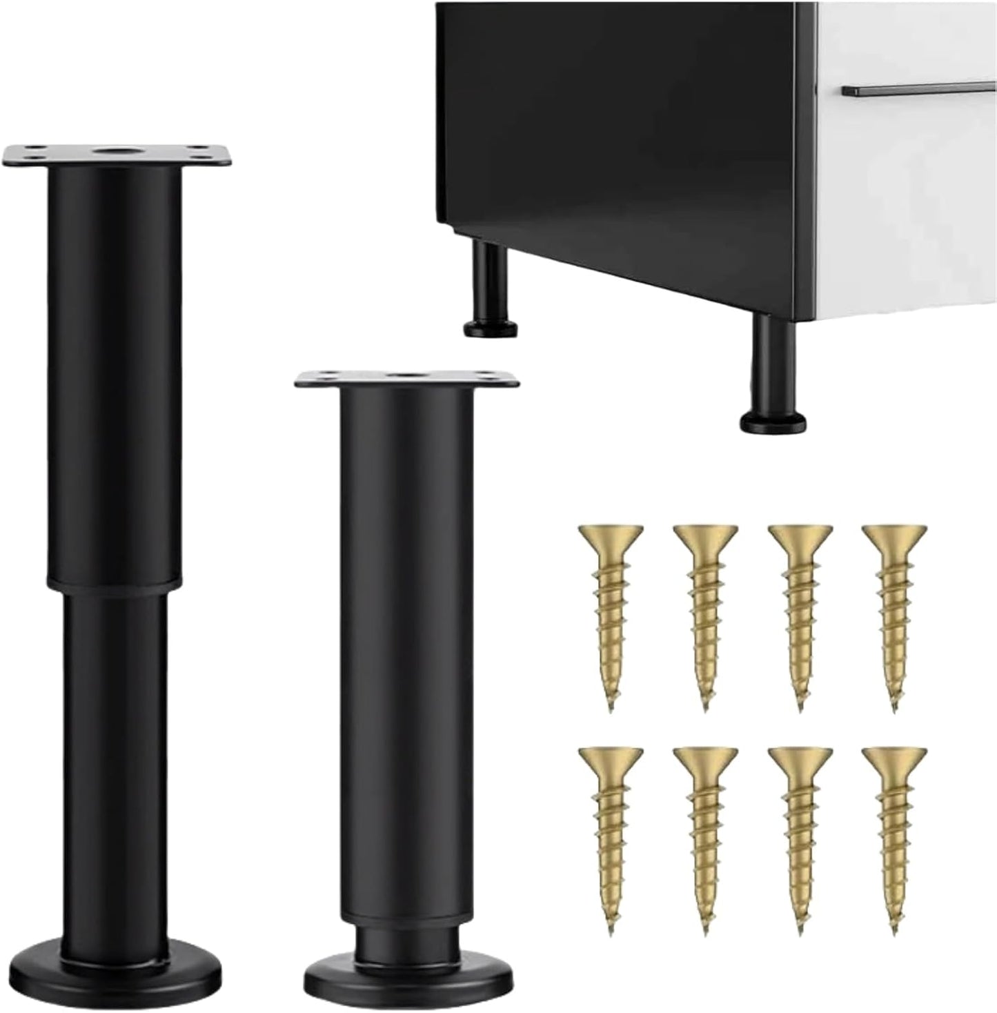 ZDL Height Adjustable Furniture Feet, 2 Pieces Adjustable Feet for Bed, Metal Supports for Furniture, Adjustable Desk Feet, Slatted Foot Support, Adjustable Feet for Furniture, Sofa