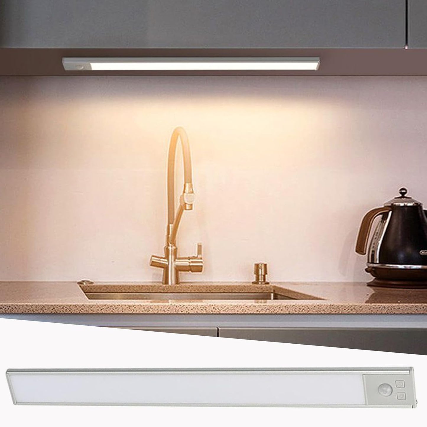 shjxi Under Cabinet Lights, LED Light Strip, Magnetic Mount Design, Adjustable 3 Color Temperature, Compact Size, Excellent for Bedroom, Wardrobe, Kitchen, Stair Night Lighting