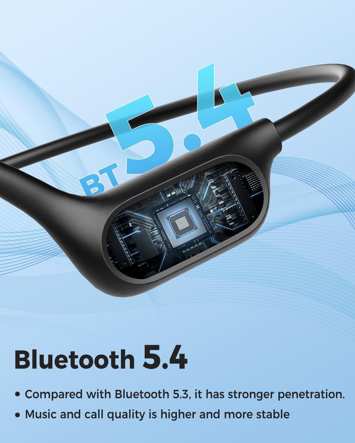 Bone Conduction Headphones Swimming Headphones, IP68 Waterproof Wireless Headset Bluetooth v5.3, Built-in 32G with MP3 Player, Open Ear Sports Earphones for Swimming, Sports, Running, Driving