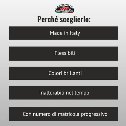 4R Quattroerre.it, Kit of 3D Emblem Stickers Ideal for Alfa Romeo Stelvio and Giulia Interior, OEM Certificated, 2 Tricolour Stickers and 3 Logo Stickers, Official Product