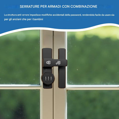 Blocco 'armadio combinato, serrature del mobile con combinazione - Serratura a porta 'armadio sicuro,smart password protetto antifurto per documenti da letto di lavoro in cucina grana