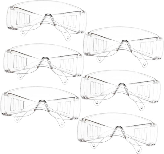 BUGUUYO 6 Sets Construction Safety Glasses Full Frame over Safety Eye Protection