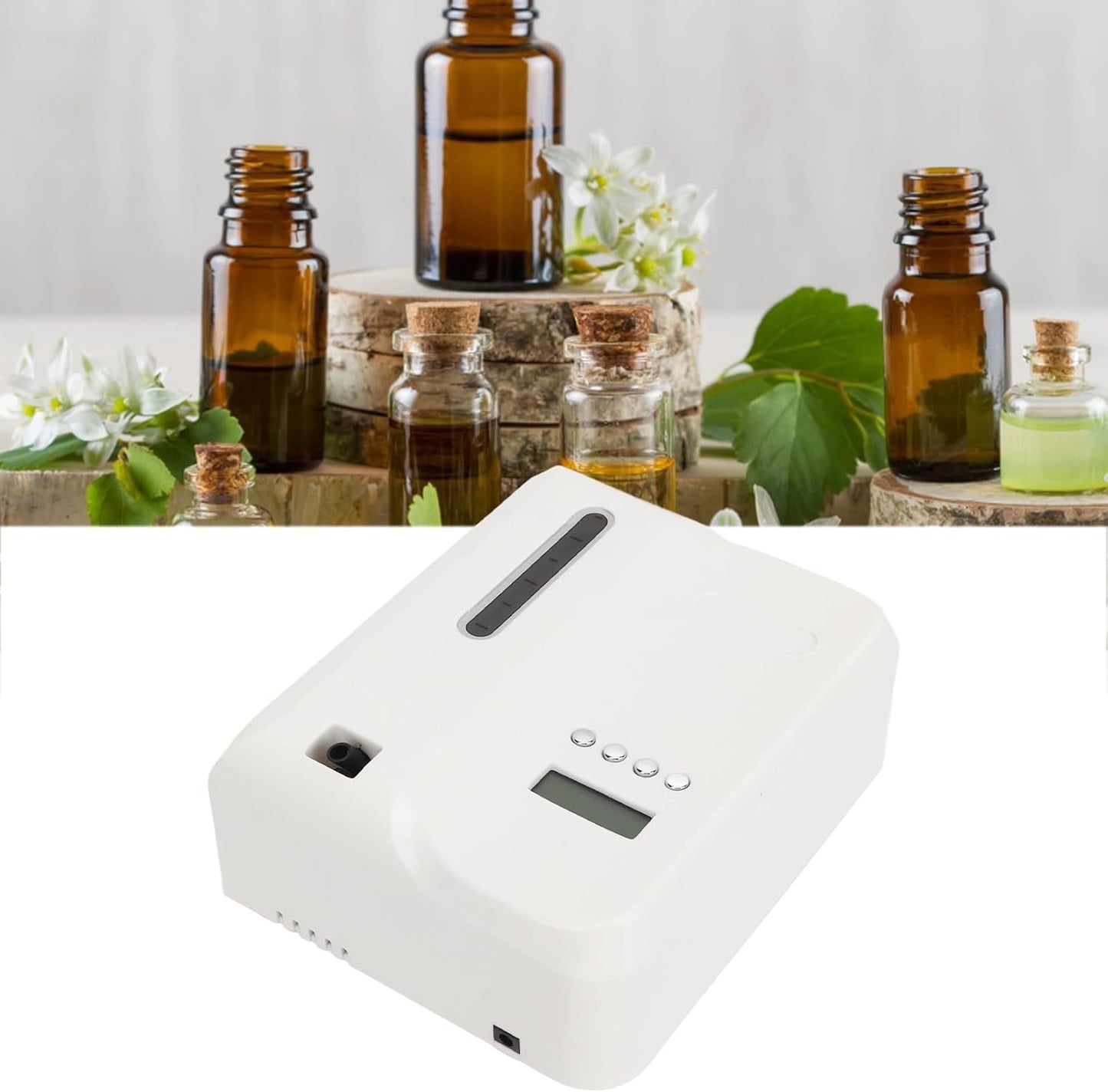 UPQRSG Smart Scent Air Machine, Bt Mobile APP Control Professional Essential Oil Diffuser, Aromatherapy Machine with Essential Oil Diffuser with Fan (EU-White)
