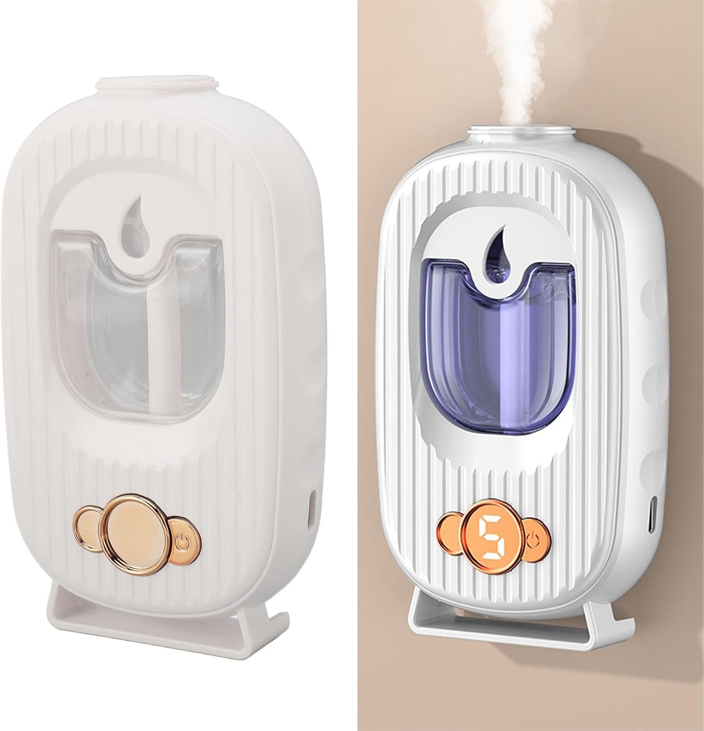 Automatic Fragrance Dispenser, Desktop and Wall Mounted Air Freshener Dispenser with 5 Levels Adjustable Settings, Wireless Portable Aromatherapy Machine for 60m² Coverage