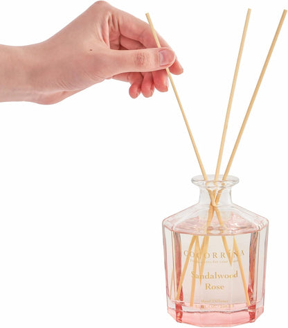 COCORRÍNA Reed Diffuser Set- Sandalwood Rose 8.5oz Flower with 8 Sticks, Home Fragrance Reed Diffuser for Home Bedroom Office Bathroom Shelf Decor (Master Collection)