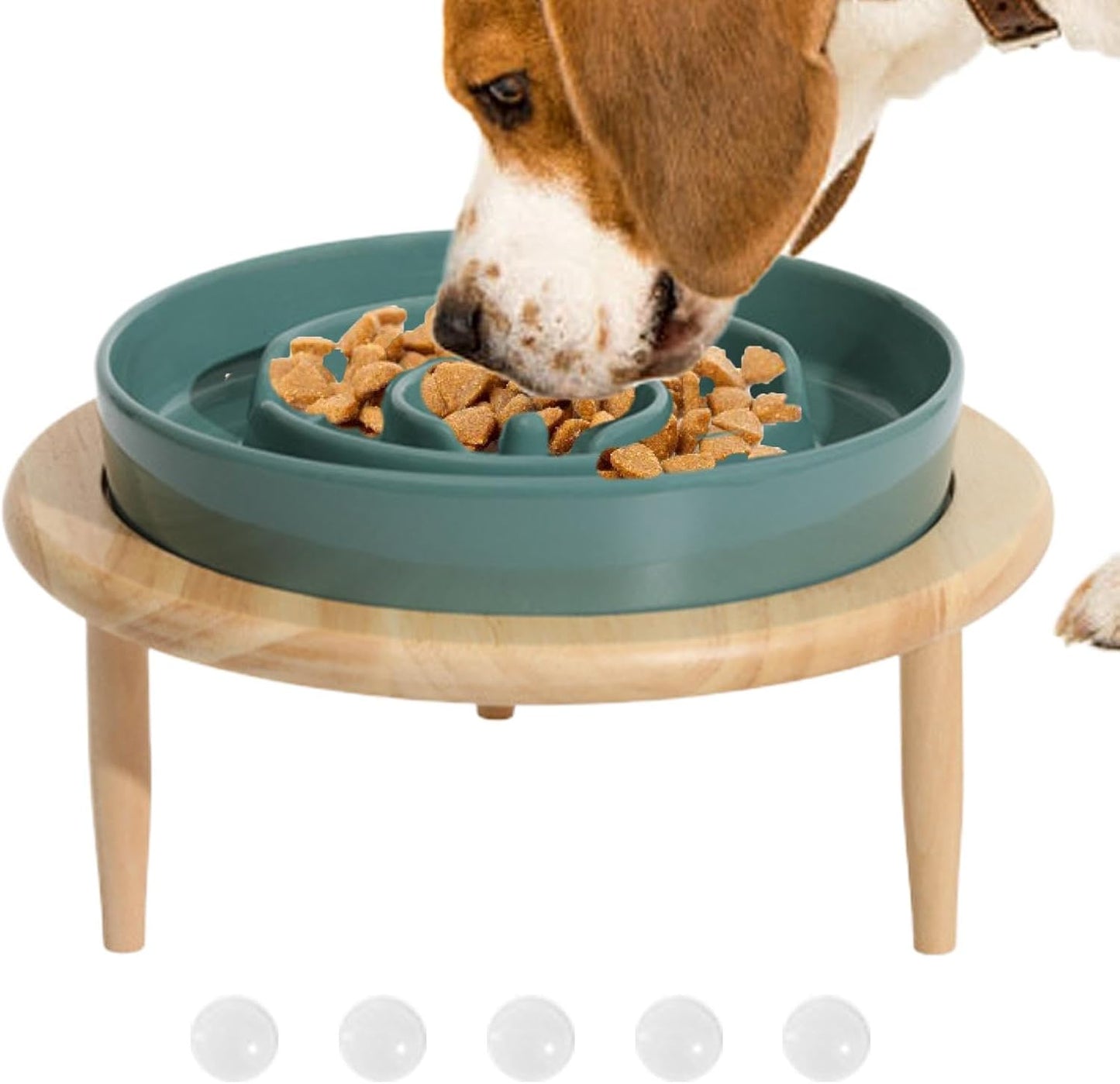 Slow Feeder Ciotola per cani Slow Feeder – Ciotola per cani antiscivolo rialzata in ceramica con base per l'alimentazione – Slow Feeder, lavabile in lavastoviglie, giocattolo multifunzionale per