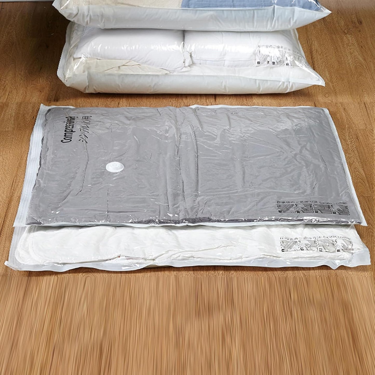 Vacuum Seal Bags for Clothing, Compression Garment Pack, Reusable Waterproof Storage, Space-Saving Organizer, Moving House Seasonal Closet Dorm Organization, Large Size