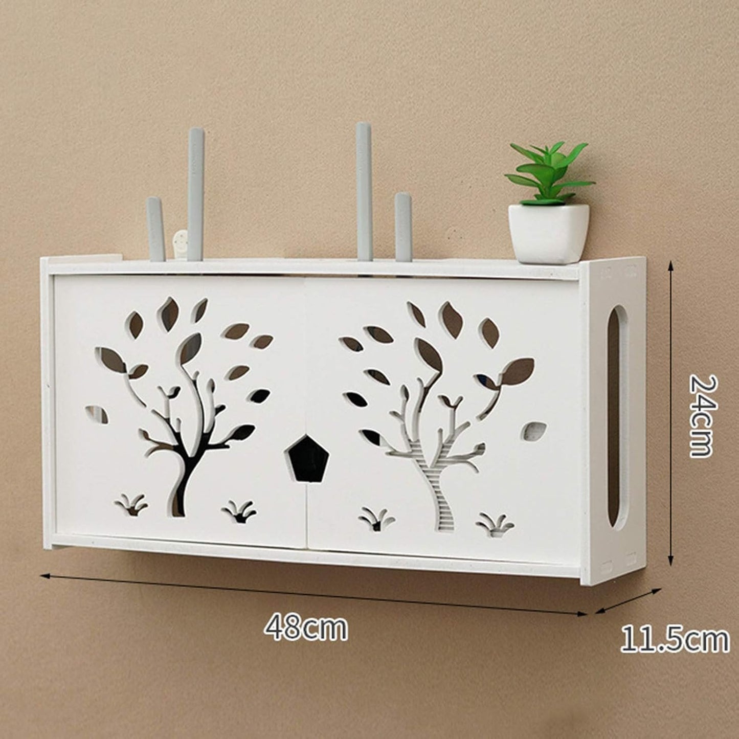 Floating tv Stand-Modem Storage Cabinet-Router Storage Box Shelf for Storage Bracket Streaming Devices, Media Boxes, Speakers,Cable Boxes,TV Accessoriesand Home Decor,B