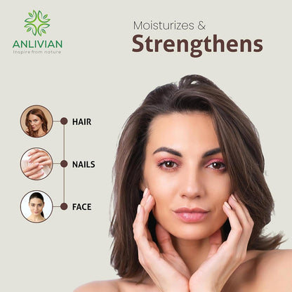 Anlivian Pure Cold Pressed Jojoba Oil, 100ml, Natural Carrier Oil For Hair and Skin Care, Nail, Makeup Remover, Facial Moisturizer 100% Pure Packed In Australia.
