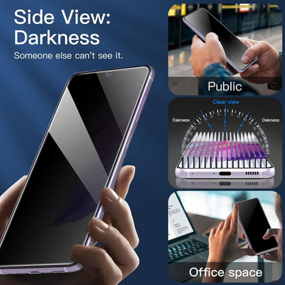 NEW'C 3 Pack Privacy Screen Protector for Samsung Galaxy S21 FE 5G, Enhanced 28-Degree Privacy Angle, Ultra Durable 9H Hardness, Bubble-Free