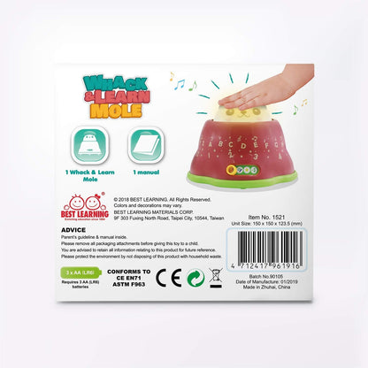BEST LEARNING Whack and Learn Mole - Educational Interactive Light-Up Toy for Infants Babies Toddlers for 6 Months and up - Ideal Baby Toy Birthday Gift