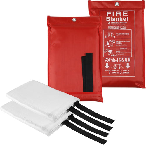 Emergency Fire Blanket - 2/4 Pack - Fire Suppression Blanket for Kitchen, 40" x 40" Fire Blanket for Home, Fiberglass Fire Blanket for Grill, Car, Fireplace, Office, Warehouse