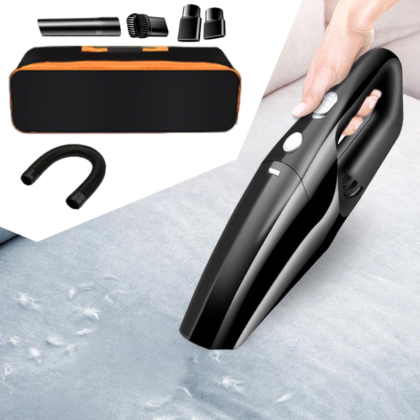 Generico Handheld Vacuum, Rechargeable Car Vacuum, Portable Detailing Air Blower, Compact Design, 11.81 x 3.54 x 2.36 Inches, Ideal for Kitchen, Vehicle, and Desktop Cleaning
