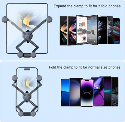 xuenair Z Fold 5 Car Holder, [2 Froms] Gravity Fold 5 Car Holder,[Thick Case Friendly] Cell Phone Holder Z Fold 5 Car Mount for Samsung Galaxy Z Fold 5 4 3 iPhone 15 14 13