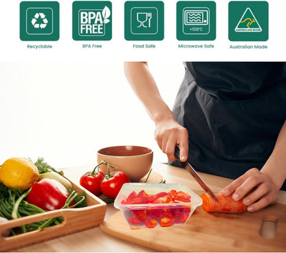100 Sets Takeaway Container, BPA Free, polypropylene 500ml/650ml/750ml/1000ml, Food Packaging, Restaurant, Meal Prep and storage, Plastic takeaway box, Bento lunch box and Microwave safe (1000ml)