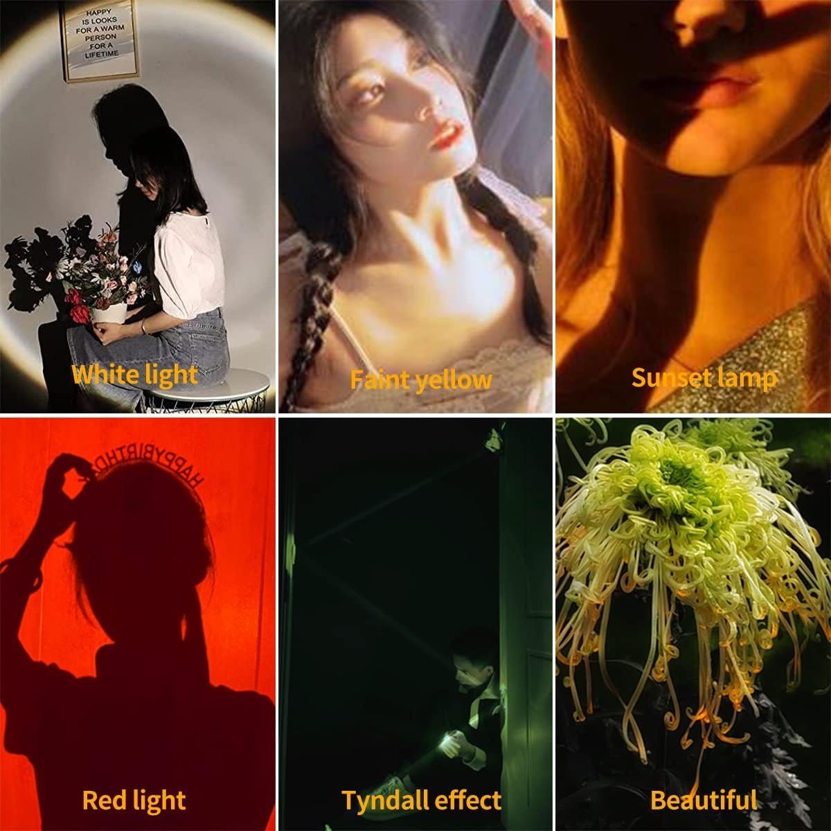 Red Tactical Flashlight Rechargeable - 1800K Warm Light for Eye Care, Photography Fill, 4 in 1 White and Yellow Light, Amber Lamp, Red Light, Night Observation