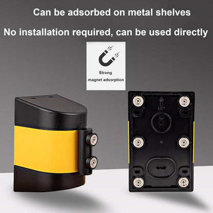 Retractable Belt Barrier Magnetic Wall Mount, Safety Cordon Barrier Queuing Safety Tape Cordon Temporary Crowd Control Tool Telescopic Wall Barrier(A,5m/16.4ft)