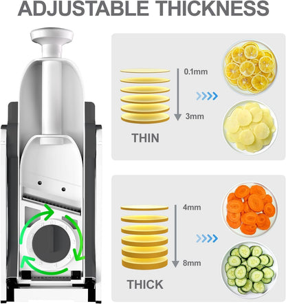 ONCE FOR ALL Safe Mandoline Slicer For Kitchen, Professional Vegetable Slicer Food Potato Slicer, Thickness Adjustable 0.1-8 mm Kitchen Artifact Fast Meal Prep