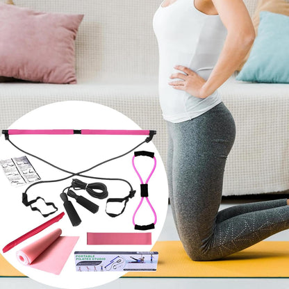 Gupcaqosjw Pilates Equipment Set - Pilates Bar Yoga Bands Resistance Band | 8X Home Gym Accessories Yoga Set, Workout Equipment for Stretching Legs, Hip, Waist & Arm