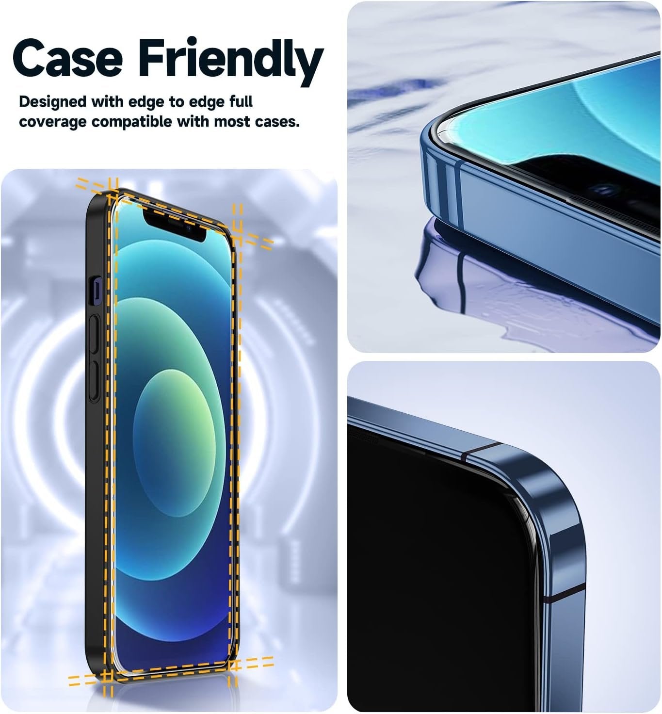 MAGIC JOHN 2 Pack for iPhone 12/iPhone 12 Pro 6.1 inch Tempered Glass Screen Protector, Auto Dust-Elimination Installation, Bubble Free, HD Clear, Easy Installation