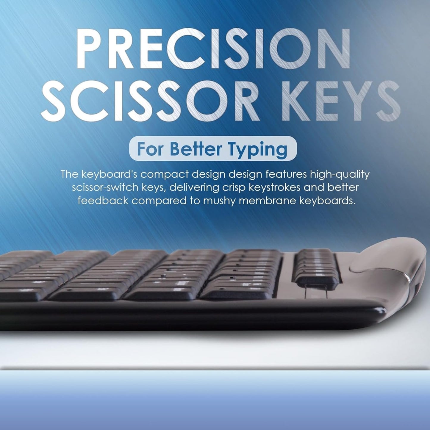 Evoluent EKB Essentials Full Featured Compact Keyboard, Black Housing, Black Keys, W