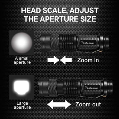LED Flashlight Mini Flashlight 300 Lumen Portable Tactical Zoomable Pocket Flashlight Light Adjustable Focus for Kids Camping Emergency Travel Hiking Flashlight Lights（3 Pack）