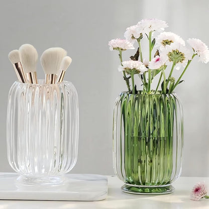 DASITON Makeup Brush Organizer and Accessories Crystal Makeup Brush Holder Multifunctional Green