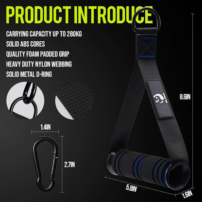 Slim Panda Exercise Handles, Resistance Band Handle, Heavy Duty Handle Attachments for Cable Machine, Pull Down Home Gym for Fitness, Workout, Crossover Tricep Exercise