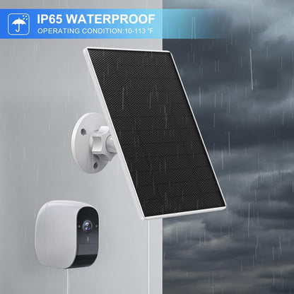 Solar Panel for eufy Camera,6W Solar Panel for Eufy E,2C/2C Pro,2/2Pro,E20/E40,Solo,SoloCam Spotlight,IP65 Waterproof USB-C Solar Panel Charger for Eufy with Micro USB Connector & Rubber Plug(Black)