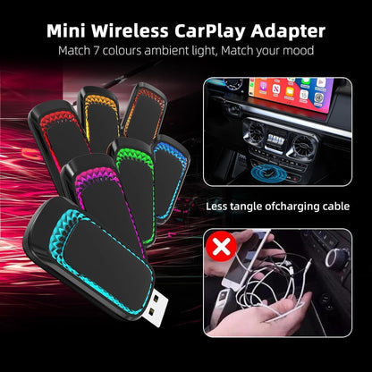 Wireless CarPlay Adapter for iPhone, 2024 Upgrade 2 in 1 Wireless Adapter CarPlay and Android Auto, Auto Connect, Wireless Car Play Adapter for Car CarPlay Wired Factory
