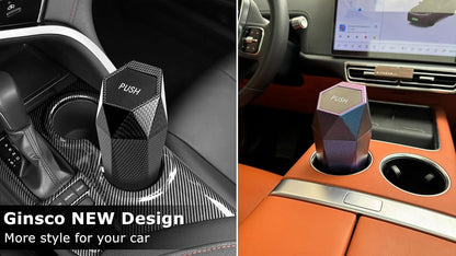 Ginsco Car Trash Can with Lid, 2 Pack Mini Car Cup Holder Trash Can, Car Garbage Can Car Accessories for Interior, Leakproof Small Car Trash Can, Trash Bin for Car, Home, Bedroom Office (Black)
