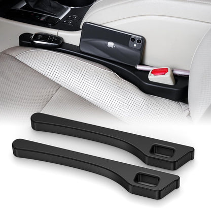 Car Seat Gap Filler Set of 2 Soft Foam Seat Gap Filler Universal Fit Car SUV Truck to Fill The Gap Between Seat and Console Stop Things from Dropping Drop Blocker (Black)