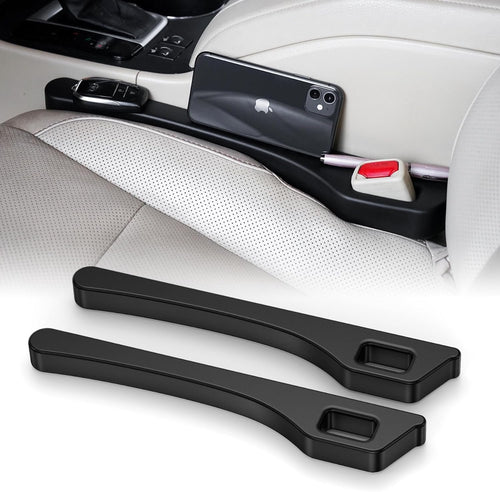 Car Seat Gap Filler Set of 2 Soft Foam Seat Gap Filler Universal Fit Car SUV Truck to Fill The Gap Between Seat and Console Stop Things from Dropping Drop Blocker (Black)