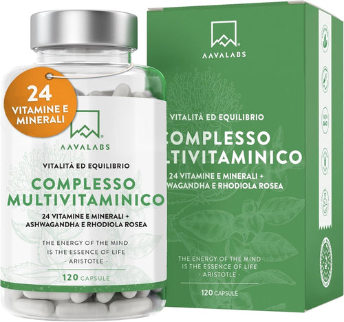 Complete Multivitamin 24 Vitamins and Minerals Ashwagandha Rhodiola Rosea, Multivitamin Supplement for Women and Men Immune Defenses Adults Vitamin D Vitamin C Zinc Magnesium and Potassium