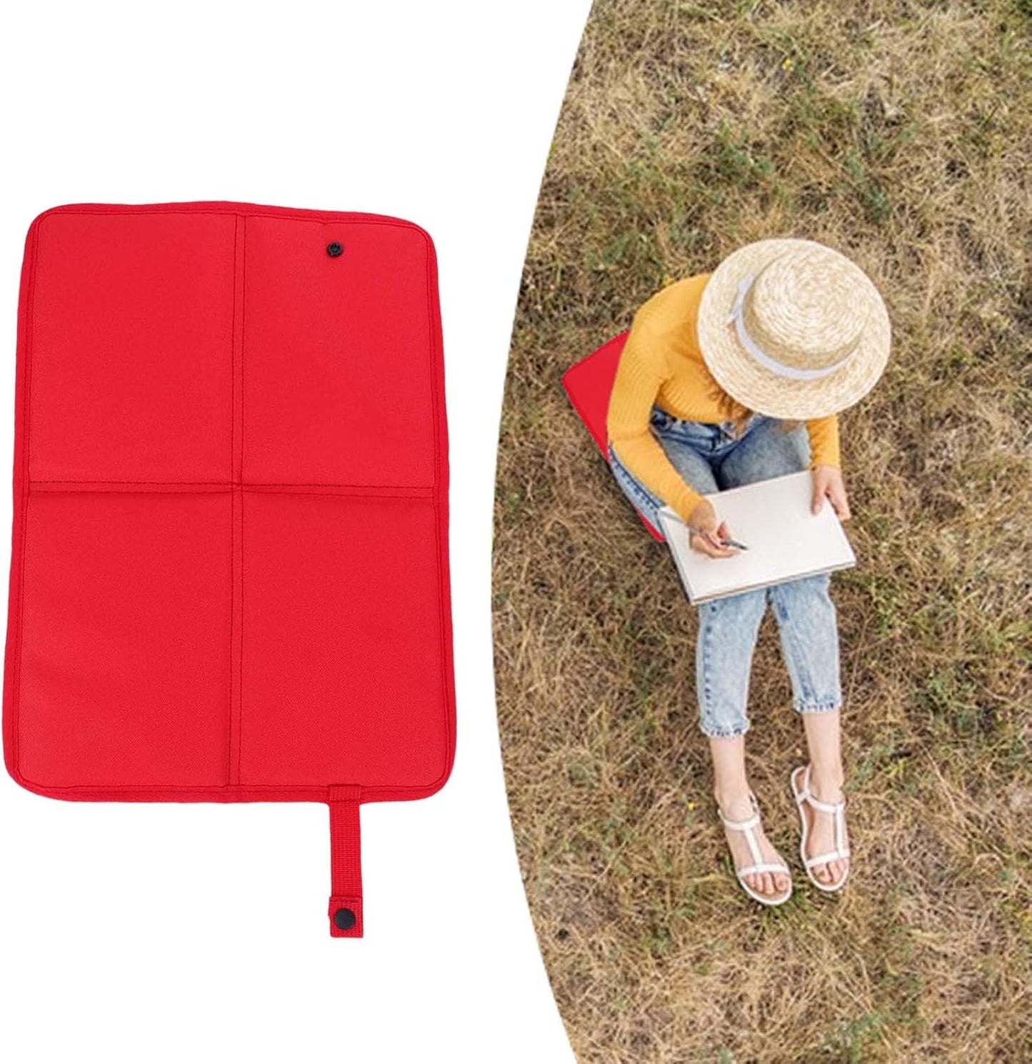 Sit Pad, Portable Insulated Seat Cushion, 15.55x11.22 Inches Multifunctional Lightweight Outdoor Gear, Travel Accessories for Camping Sporting Beach Festivals, Black