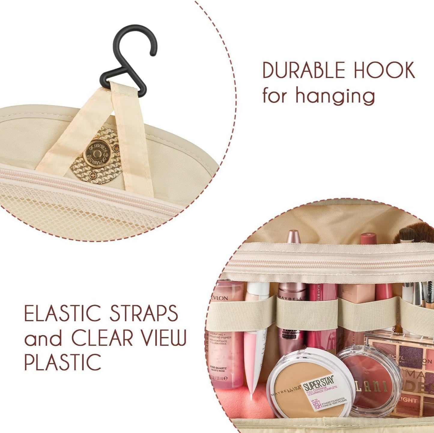 Hanging Travel Toiletry Bag Cosmetic Make up Organizer for Women and Girls,Travel Accessories,Make Up Bag Toiletries Waterproof Portable Wash Bag