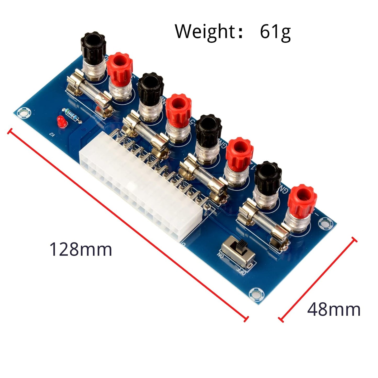 LAOMAO 24 Pin ATX DC Power Supply Breakout Converter Board Multi-Output Adapter 12V 5V 3.3V for DIY Experiments Power Supply Computer Project Electronic
