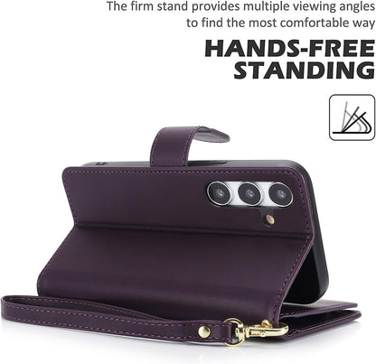 Procarcasa for Galaxy S21 Wallet Case,for Samsung Galaxy S21 5G Case [7 Card Holders][Wrist Strap] PU Leather Wallet Shockproof Stand Kickstand Magnetic Clourse Phone Cover-Dark Purple