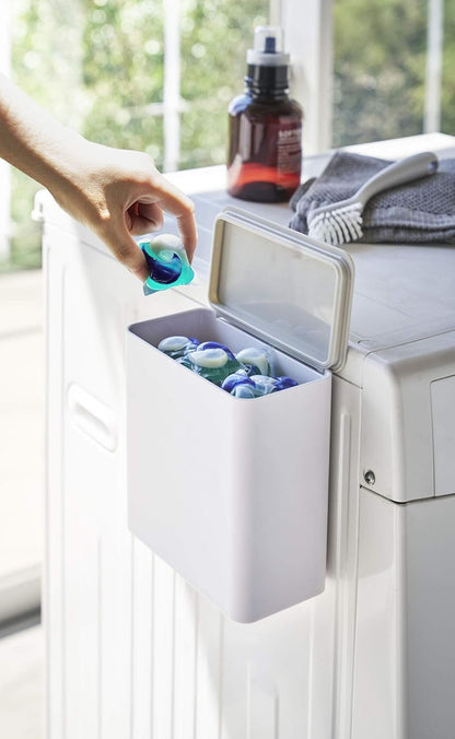 Yamazaki Home Plate Magnetic Detergent Pod Container Closet Storage and Organization Systems, One Size, White