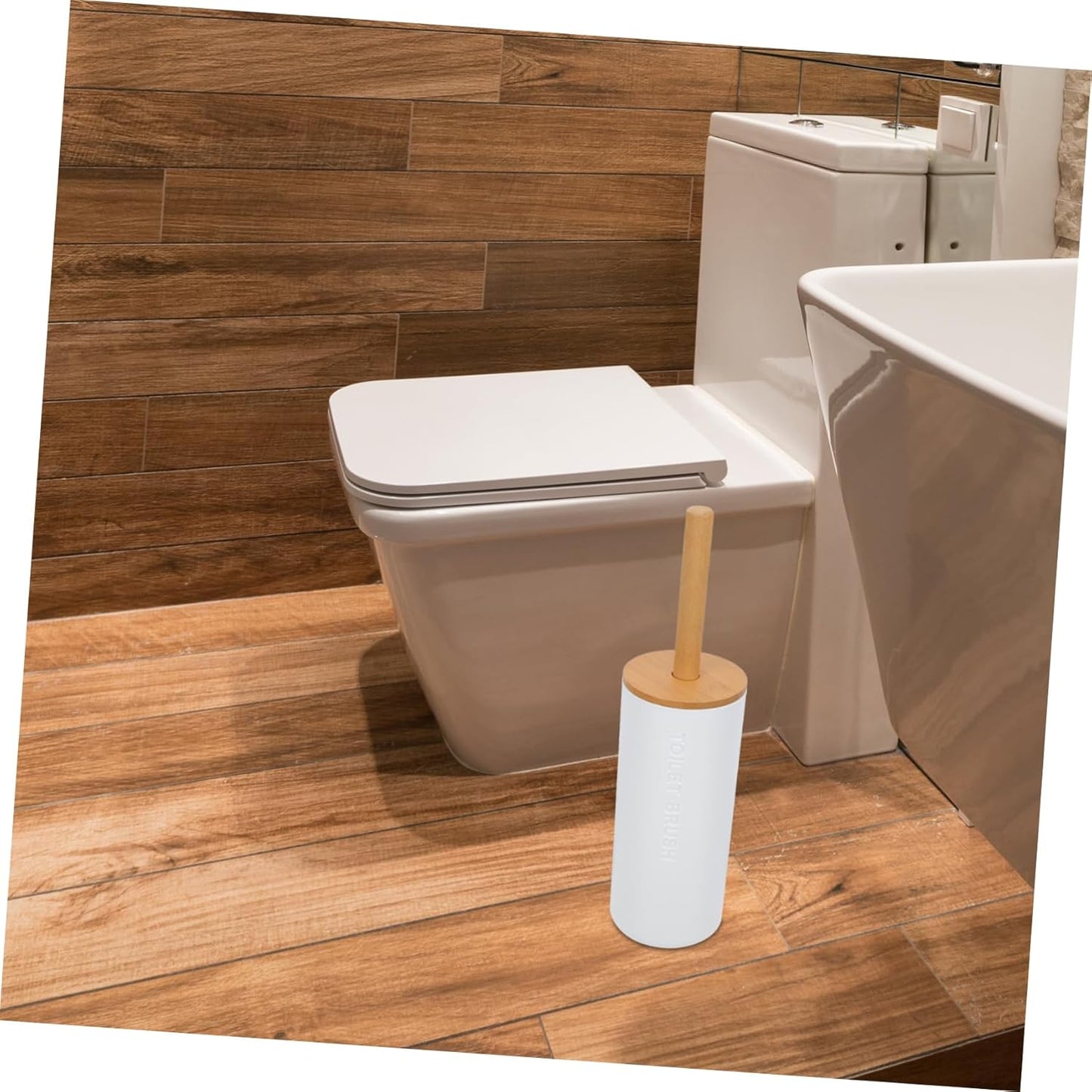 iplusmile 1Pc Long Handle Toilet Brush with Base Modern Bathroom Cleaner Slip Grip Design for Efficient Cleaning Supplies Essential for Odor Maintenance