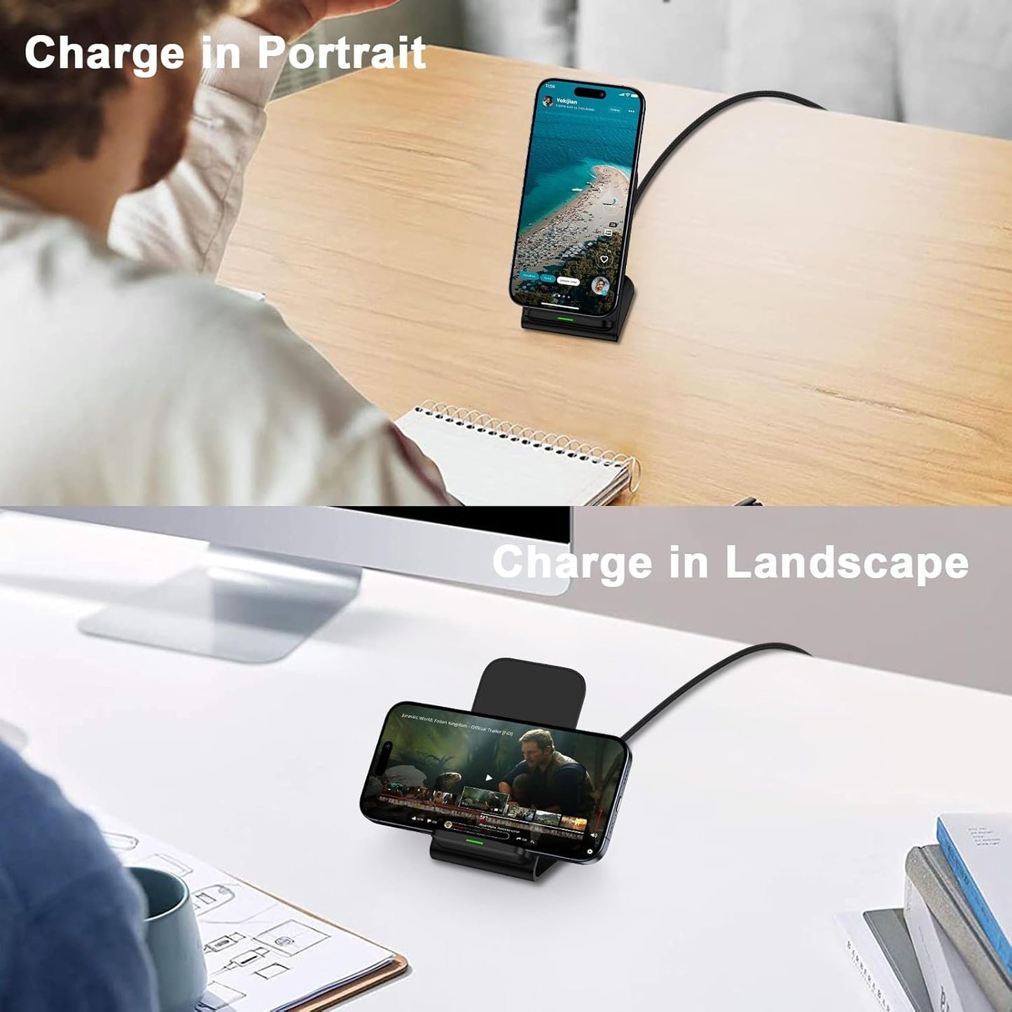 Pixel 9 Pro Wireless Charger Stand Fast Charging for Google Pixel 9/8 Pro/8/7 Pro/7/6 Pro/6/5/4 XL/4/3 XL/2 XL,15W Fast Wireless Charging Station for iPhone 16e 16 15 14 13 12,Samsung S25 S24 S23 S22
