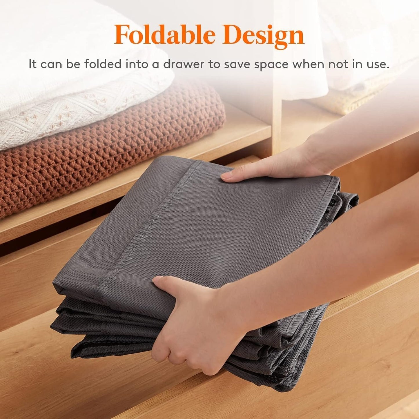 6PACK 90L Underbed Storage Containers,Reinforced Handle Closet Organizers and Storage Bins, Foldable Underbed Bags for Blankets, Towels, Comforter, Sweaters, Pillows, Linen Sheets