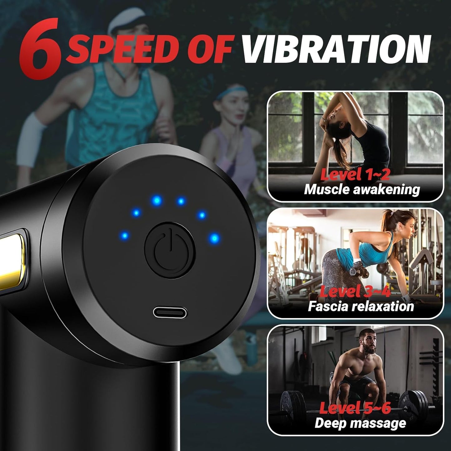 Brantefa Massage Gun, Small Travel Massage Gun, Percussion Handheld Portable Muscle Massager Tool for Full Body Pain Relief, Ideal Gifts for Men, Women (Black)