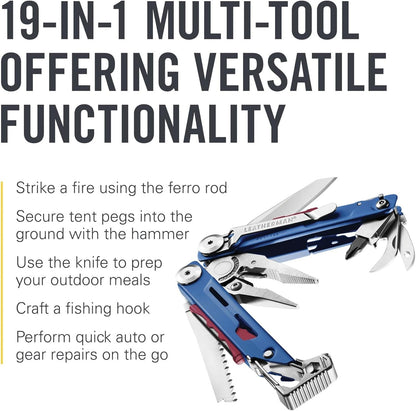 LEATHERMAN, Signal, 19-in-1 Multi-Tool for Outdoors, Camping, Hiking, Fishing, Survival, Durable & Lightweight EDC, Made in The USA, Cobalt Blue