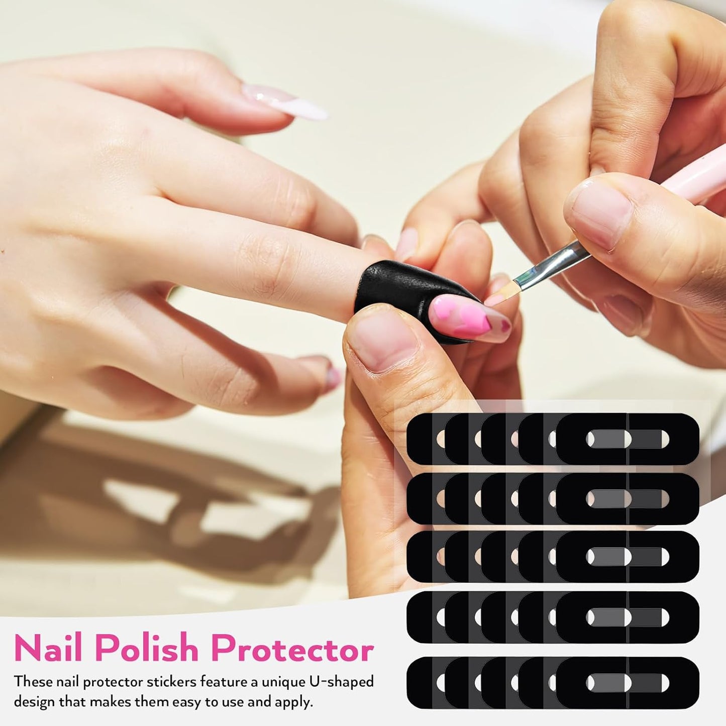 FRCOLOR 200 Sheets Nail Polish Protector Nail Guards Nail Gel Stickers Nail Care Tools Nail Polish Protector For Fingers