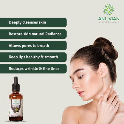 Anlivian Pure Cold Pressed Jojoba Oil, 100ml, Natural Carrier Oil For Hair and Skin Care, Nail, Makeup Remover, Facial Moisturizer 100% Pure Packed In Australia.