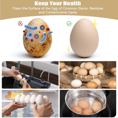 Silicone Egg Scrubber, Chicken Egg Cleaner, Reusable Brush, Soft Bristles for Gentle Scrubbing, Easy to Clean, Sturdy, Multi-Purpose for Eggs, Tomatoes, Potatoes, Kitchen Essential