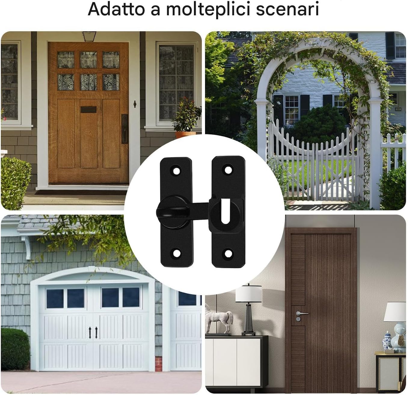 Barn Door Lock, 90 Degree Stainless Steel Sliding Safety Latch, Heavy-Duty Household Security Locking Tool for Shutters, Sheds, Cabinets, and Interior Room Doors