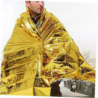 TOBBOMEY 2pcs Insulation Blanket Blankets Survival Survival Tarp Disaster Kit Emergency Poncho Emergency Tent Hurricane Supply List Body Warmers for Cold Weather Camping Gear Comfy Coating